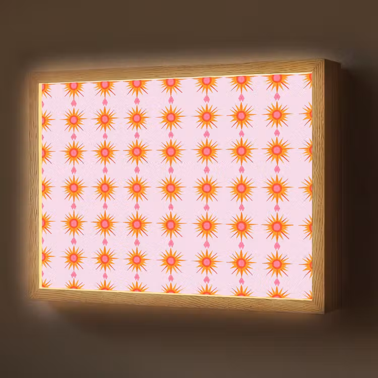 Zon - Motief - Roze Light Box met batterij (Wandlamp) middel 907 -z3d_website