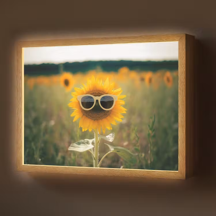 Zonnebloem - Veld - Zonnebril Light Box met batterij (Wandlamp) middel -z3d_website
