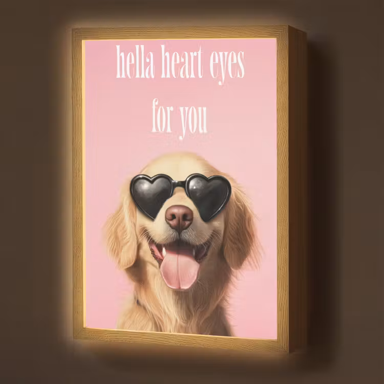 Zonnebril - Hartjes - Hond - Valentijn Light Box met batterij (Wandlamp) middel -z3d_website