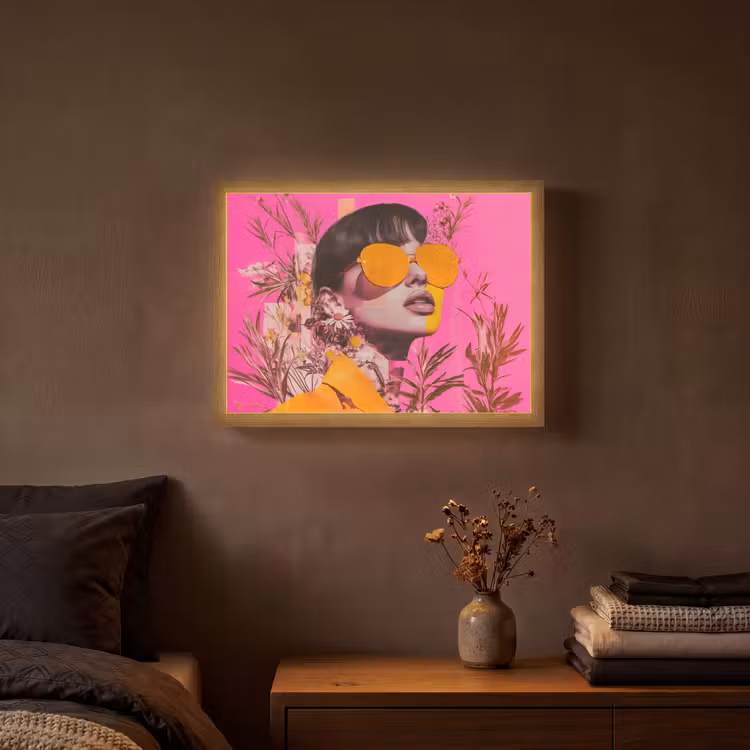 Zonnebril - Oranje - Vrouw - Planten Light Box met batterij (Wandlamp) middel -sfeer4