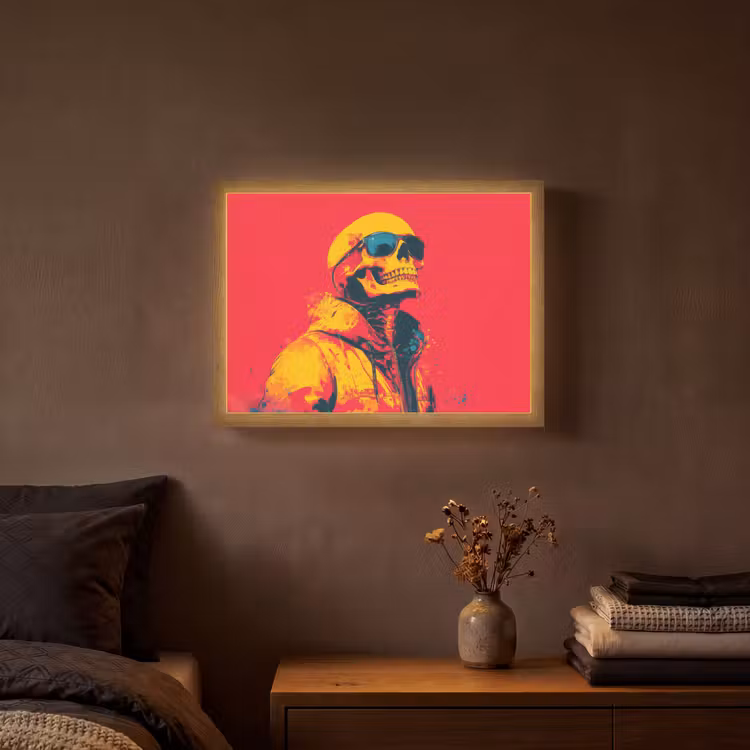Zonnebril - Schedel - Jas - Rood Light Box met batterij (Wandlamp) middel -sfeer4