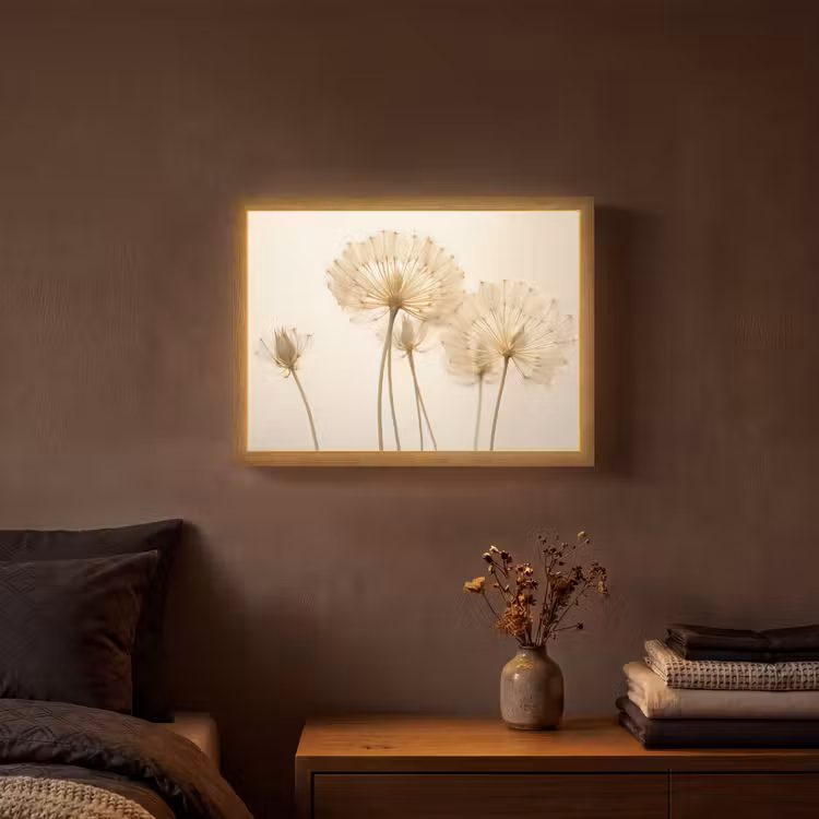 Zonlicht - Paardenbloem - Botanisch - Bloemen Light Box met batterij (Wandlamp) middel -sfeer4