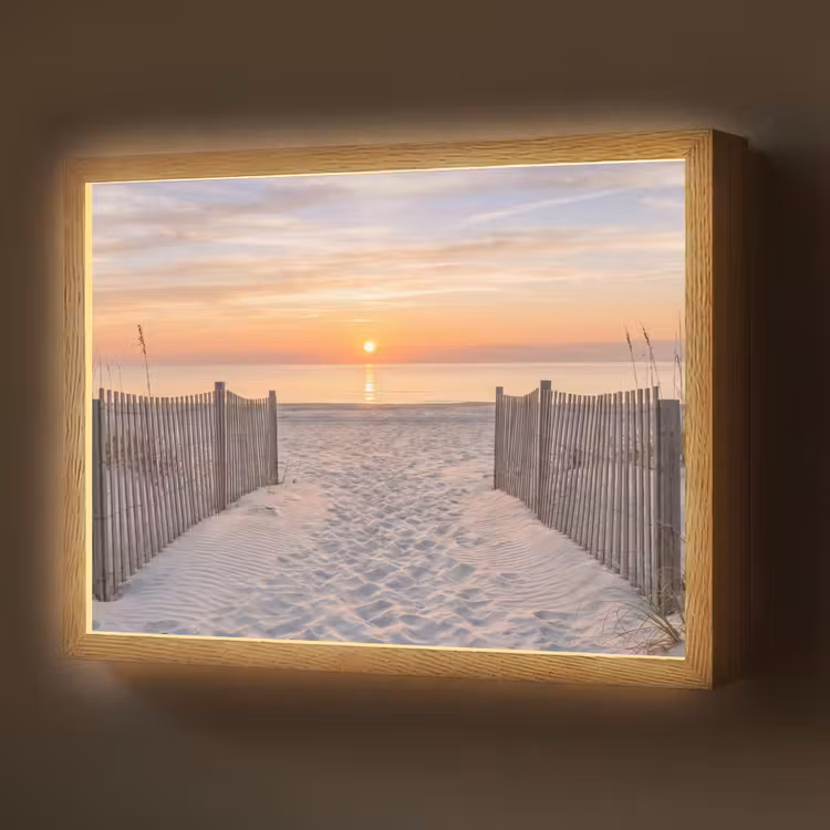 Zonsondergang - Strand - Zand Light Box met batterij (Wandlamp) middel -z3d_website