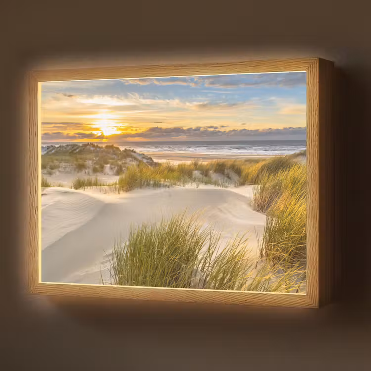 Zonsondergang - Duinen - Strand - Landschap Light Box met batterij (Wandlamp) middel -z3d_website