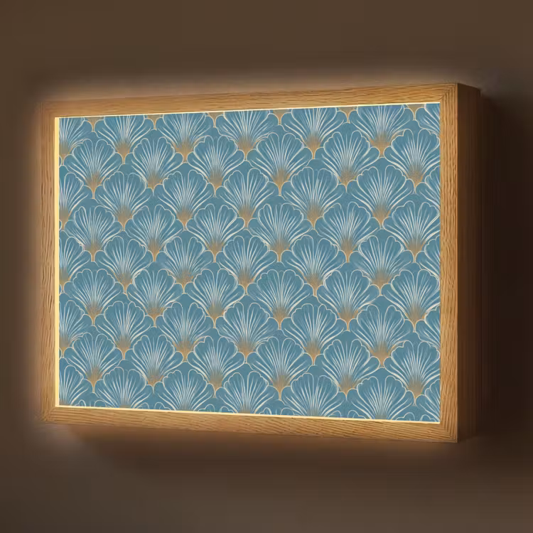 Symmetrisch - Patroon - Blauw Light Box met batterij (Wandlamp) middel 907 -z3d_website