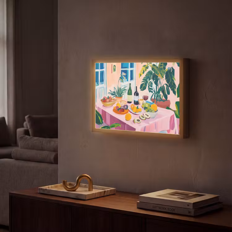 Tafel - Wijn - Fruit Light Box met batterij (Wandlamp) middel -sfeer1