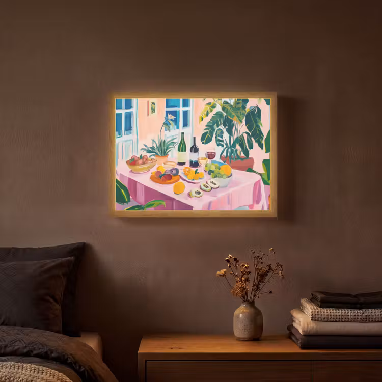 Tafel - Wijn - Fruit Light Box met batterij (Wandlamp) middel -sfeer4