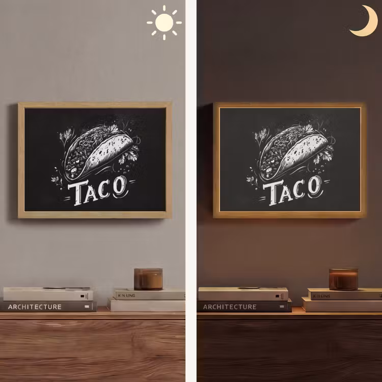 Taco - Kruiden - Witte krijtstijl - Tekst Light Box met batterij (Wandlamp) middel -sfeer3