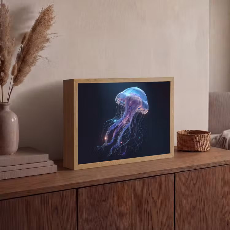 Tentakels - Kwal - Paars - Sprankeling Light Box met batterij (Wandlamp) middel -sfeer2