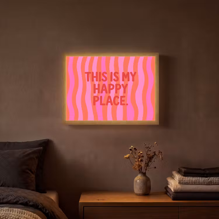Tekst - Modern - Kleurrijk Light Box met batterij (Wandlamp) middel -sfeer4