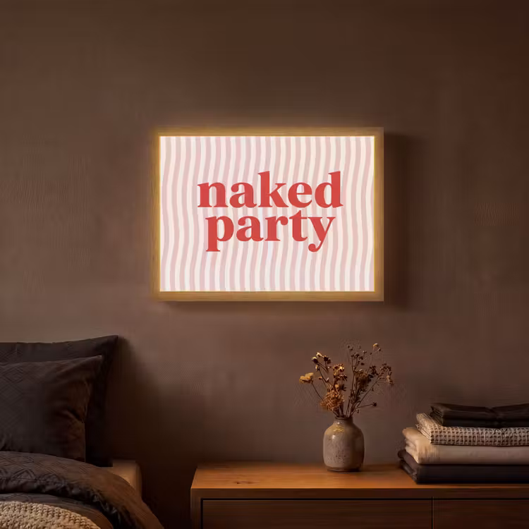Tekst - Modern - Strepen Light Box met batterij (Wandlamp) middel -sfeer4