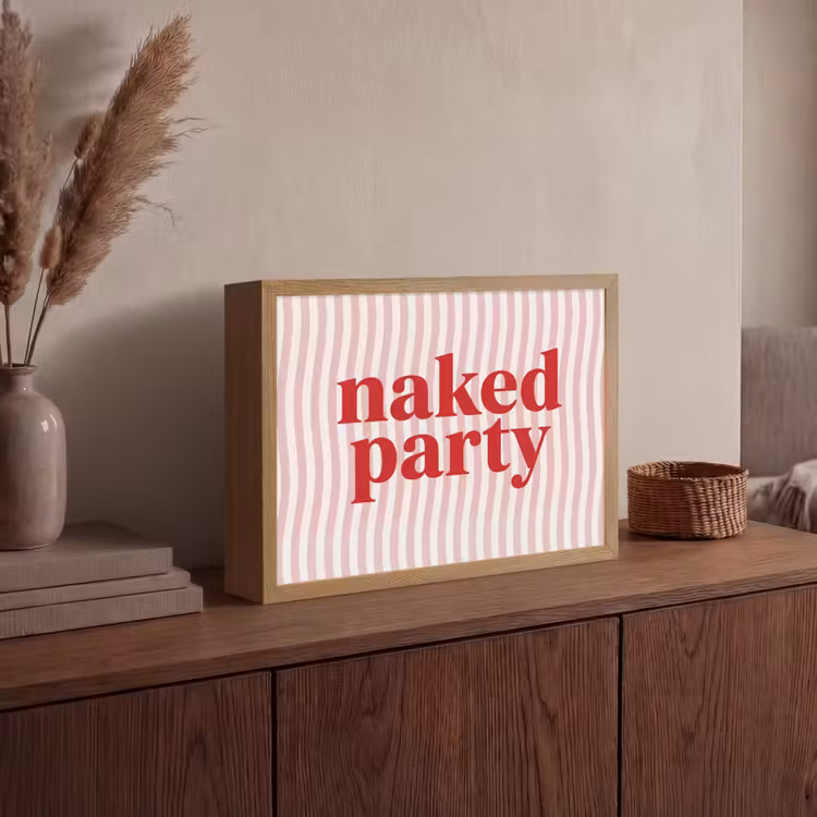 Tekst - Modern - Strepen Light Box met batterij (Wandlamp) middel -sfeer2