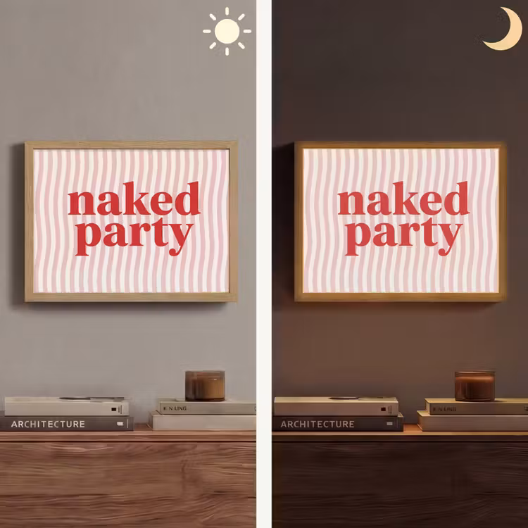Tekst - Modern - Strepen Light Box met batterij (Wandlamp) middel -sfeer3