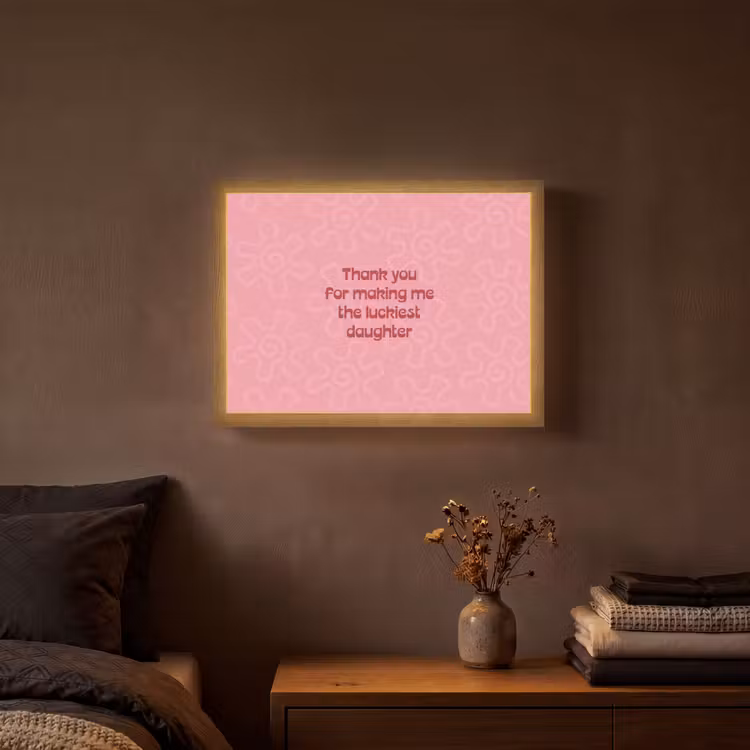 Tekst - Rood - Moederdag Light Box met batterij (Wandlamp) middel -sfeer4