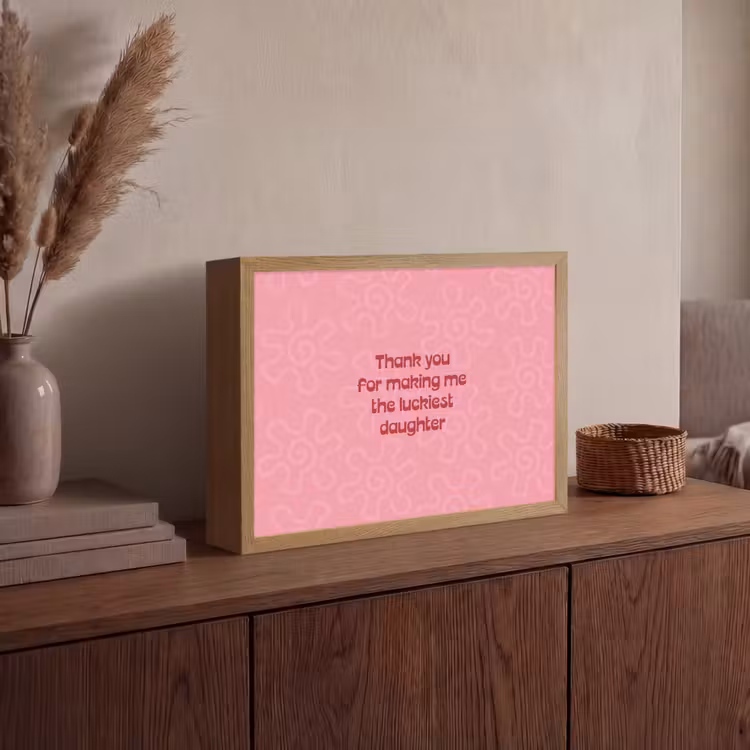 Tekst - Rood - Moederdag Light Box met batterij (Wandlamp) middel -sfeer2