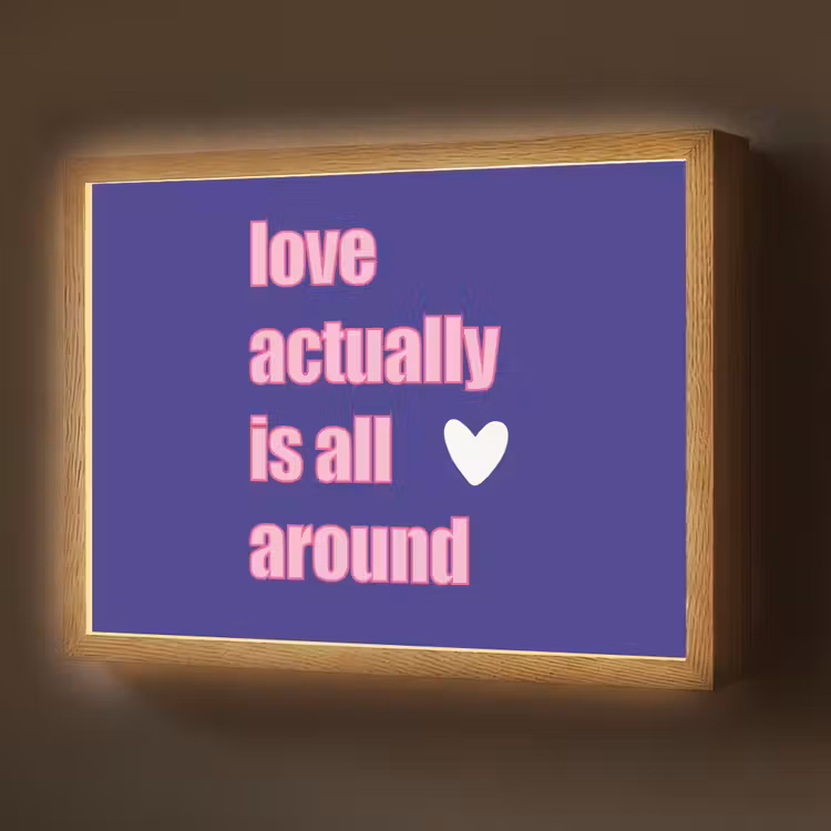 Tekst - Valentijn - Love - Blauw Light Box met batterij (Wandlamp) middel -z3d_website