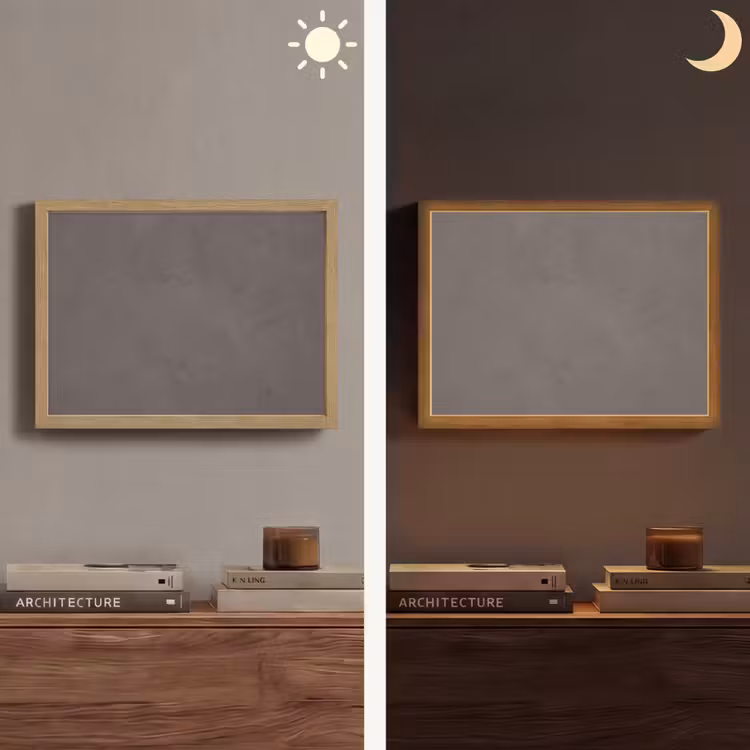 Textuur - Grijs - Modern - Abstract - Oppervlak Light Box met batterij (Wandlamp) middel -sfeer3