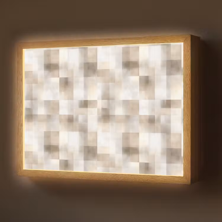 Textuur - Linnen - Beige Light Box met batterij (Wandlamp) middel 907 -z3d_website