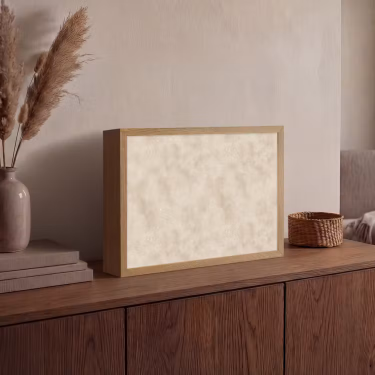 Structuur - Spikkels - Beige Light Box met batterij (Wandlamp) middel 907 -sfeer2