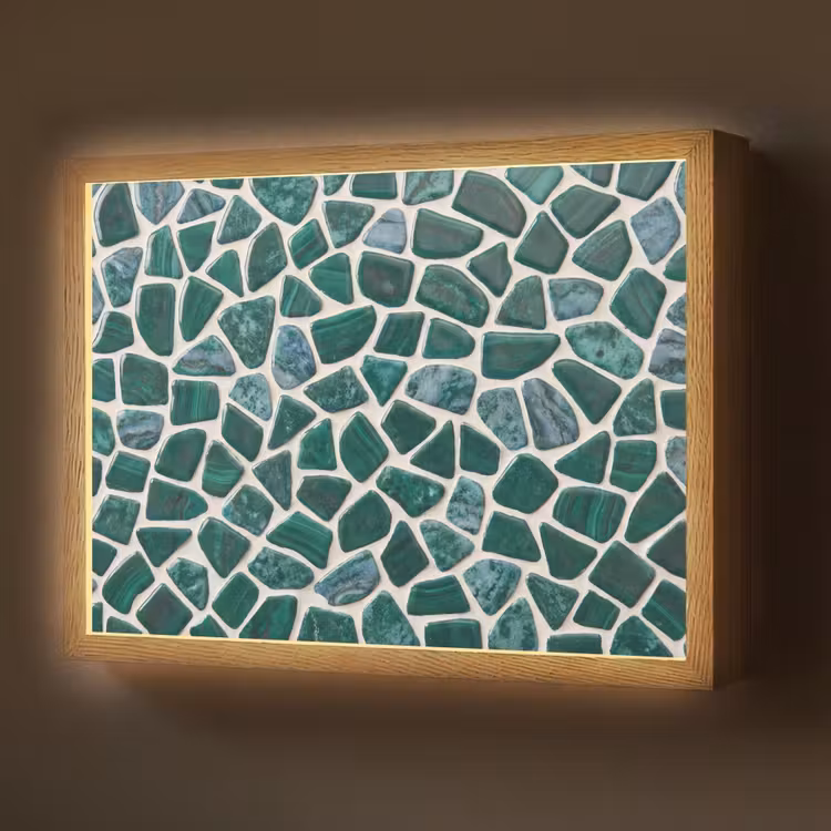 Textuur - Steen - Groen - Abstract - Patroon Light Box met batterij (Wandlamp) middel -z3d_website