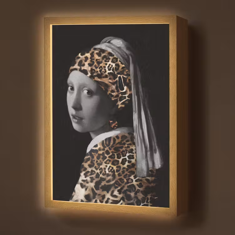 Het meisje met de parel - Johannes Vermeer - Panterprint Light Box met batterij (Wandlamp) middel -z3d_website
