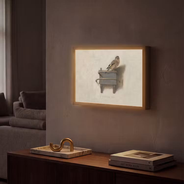 Het Puttertje - Schilderij - Fabricius - Oude Meester Light Box met batterij (Wandlamp) middel -sfeer1