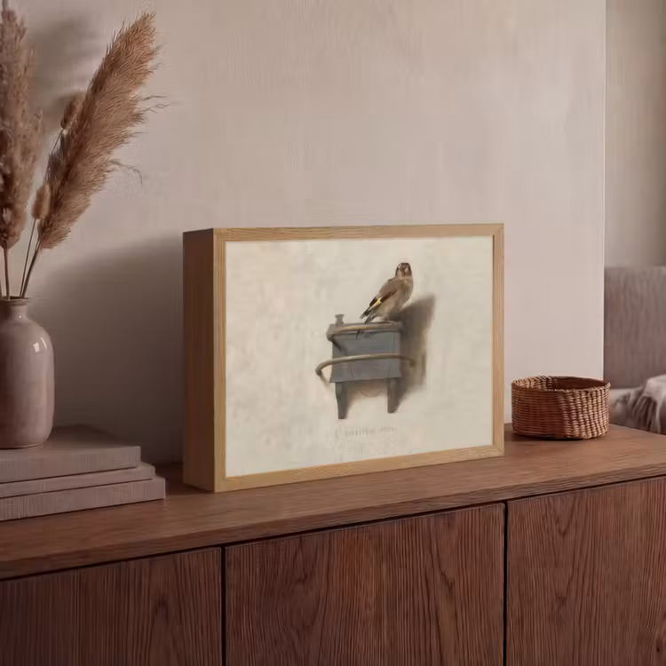 Het Puttertje - Schilderij - Fabricius - Oude Meester Light Box met batterij (Wandlamp) middel -sfeer2