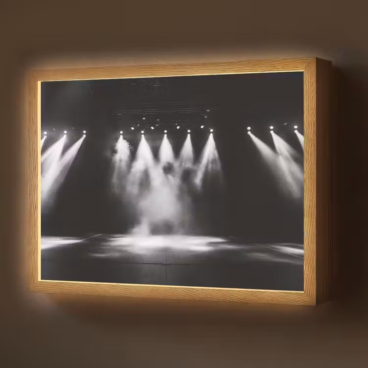 Theaterzaal - Mist - Spotlights - Zwart Light Box met batterij (Wandlamp) middel -z3d_website