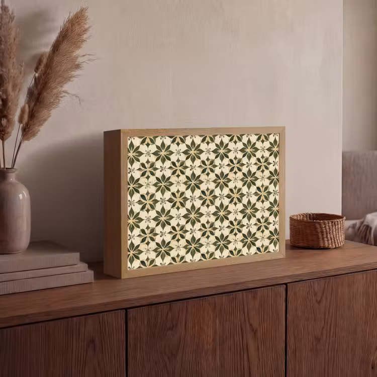 Tegel - Dessin - Groen Light Box met batterij (Wandlamp) middel 907 -sfeer2