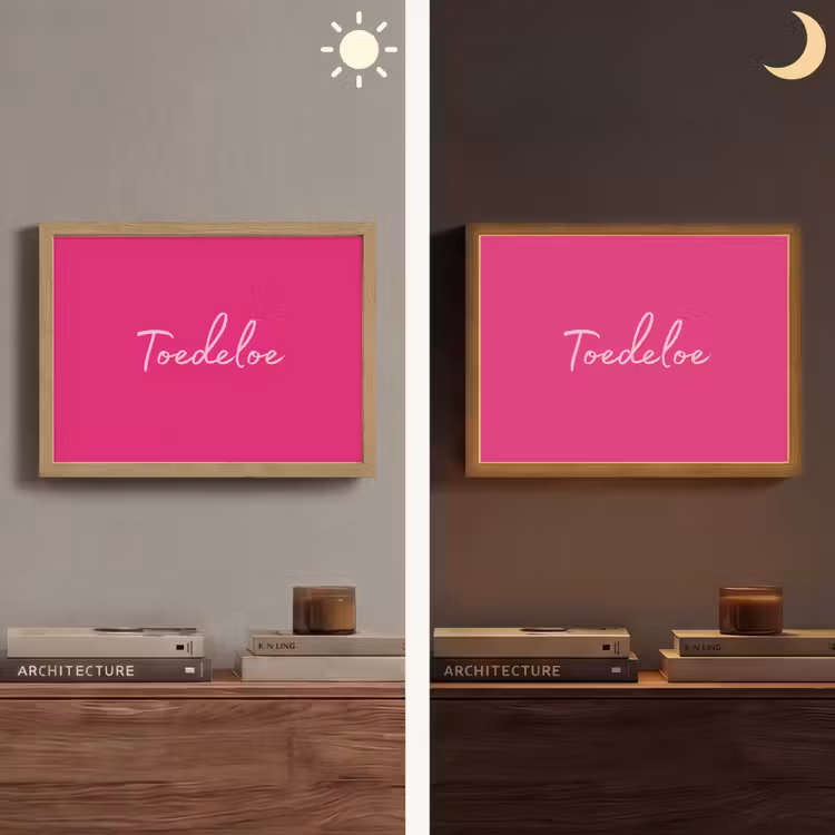Toedeloe - Roze Light Box met batterij (Wandlamp) middel -sfeer3