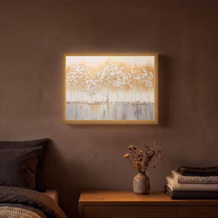 Bomen - Kunst - Acryl - Natuur Light Box met batterij (Wandlamp) middel -sfeer4
