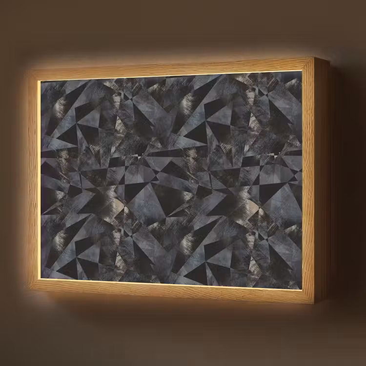 Driehoeken - Abstract - Donker Light Box met batterij (Wandlamp) middel 907 -z3d_website