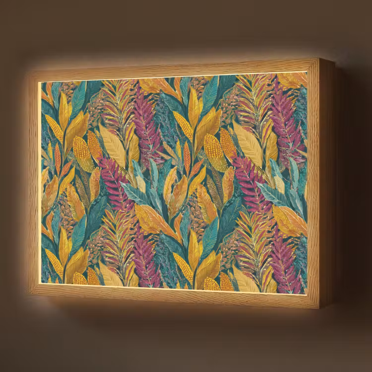 Tropische - Botanisch - Patroon - Kleurrijk - Exotisch Light Box met batterij (Wandlamp) middel 907 -z3d_website