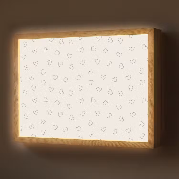 Valentijn - Hart - Wit - Zwart Light Box met batterij (Wandlamp) middel 907 -z3d_website