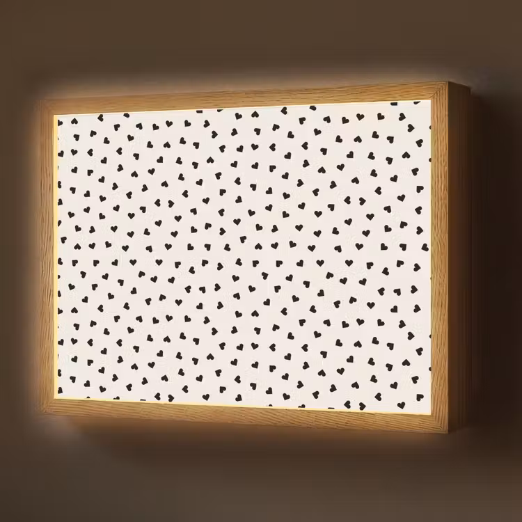 Valentijn - Liefde - Zwart - Wit Light Box met batterij (Wandlamp) middel 907 -z3d_website