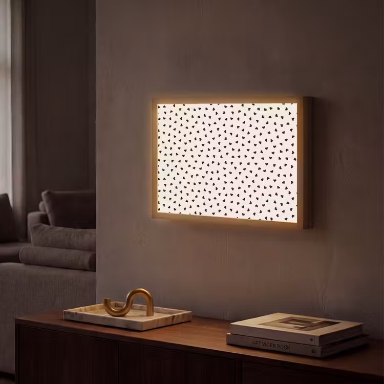 Valentijn - Liefde - Zwart - Wit Light Box met batterij (Wandlamp) middel 907 -sfeer1