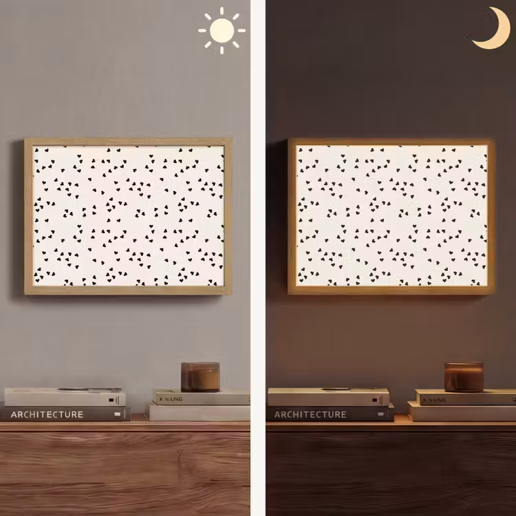 Valentijn - Liefde - Wit - Zwart Light Box met batterij (Wandlamp) middel 907 -sfeer3