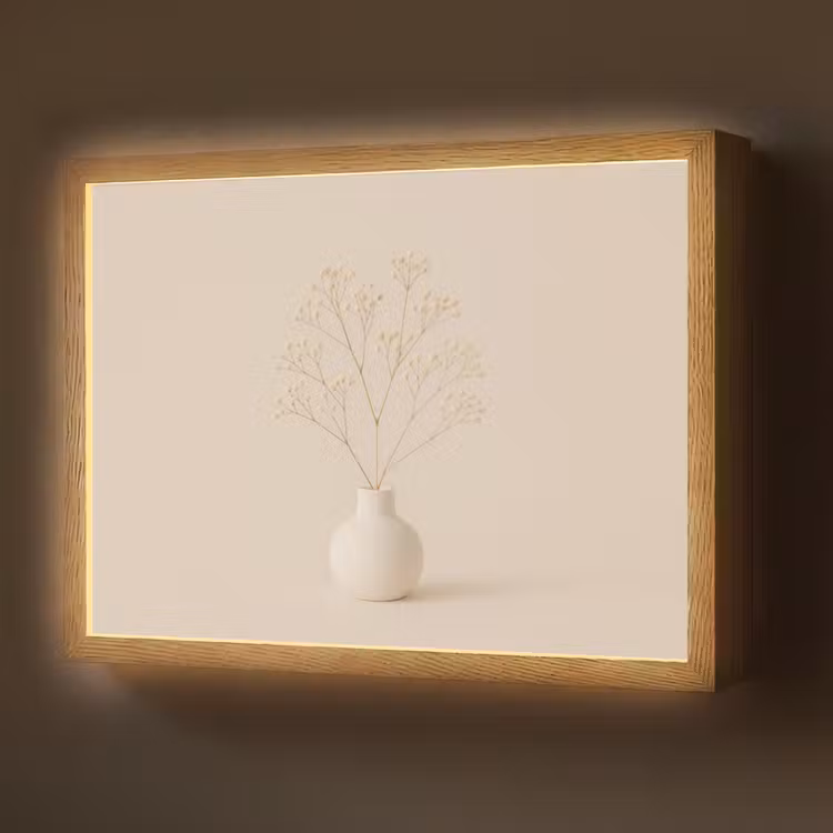 Vaas - Takken - Bloemetjes - Wit Light Box met batterij (Wandlamp) middel -z3d_website