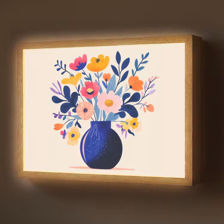 Vaas - Bloemen - Boeket Light Box met batterij (Wandlamp) middel -z3d_website