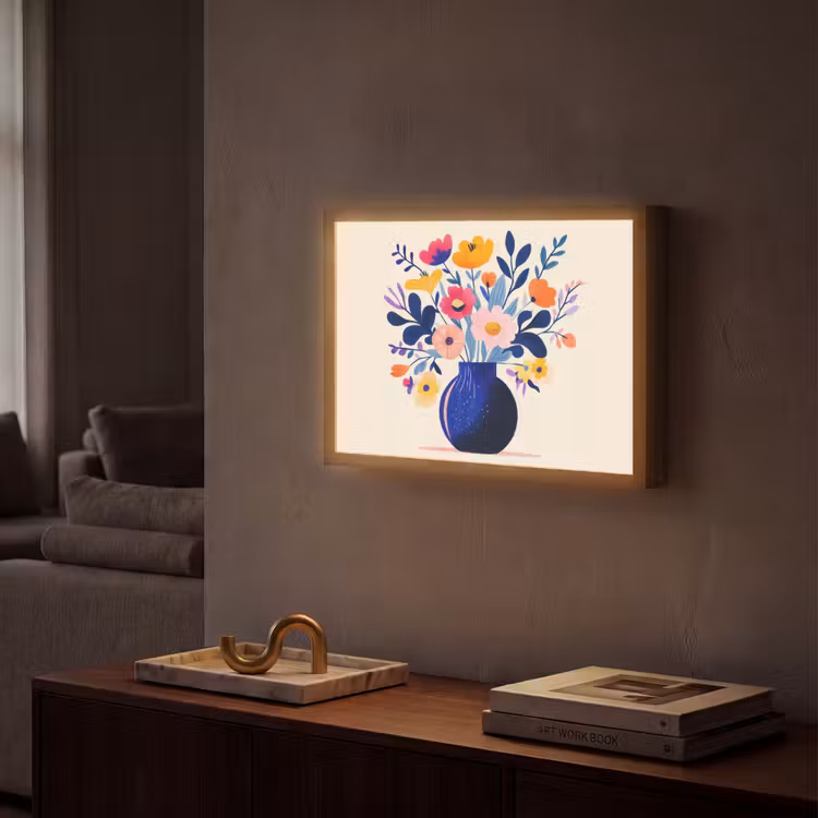 Vaas - Bloemen - Boeket Light Box met batterij (Wandlamp) middel -sfeer1