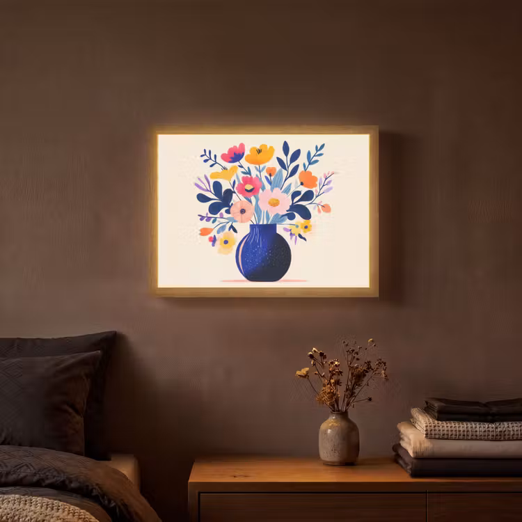 Vaas - Bloemen - Boeket Light Box met batterij (Wandlamp) middel -sfeer4