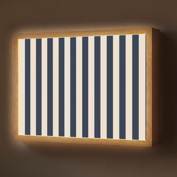 Verticale strepen - Blauw - Crème Light Box met batterij (Wandlamp) middel 907 -z3d_website