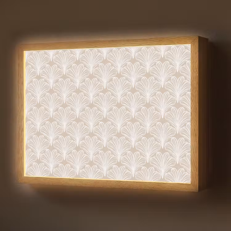 Vintage - Waaier -Crème Light Box met batterij (Wandlamp) middel 907 -z3d_website