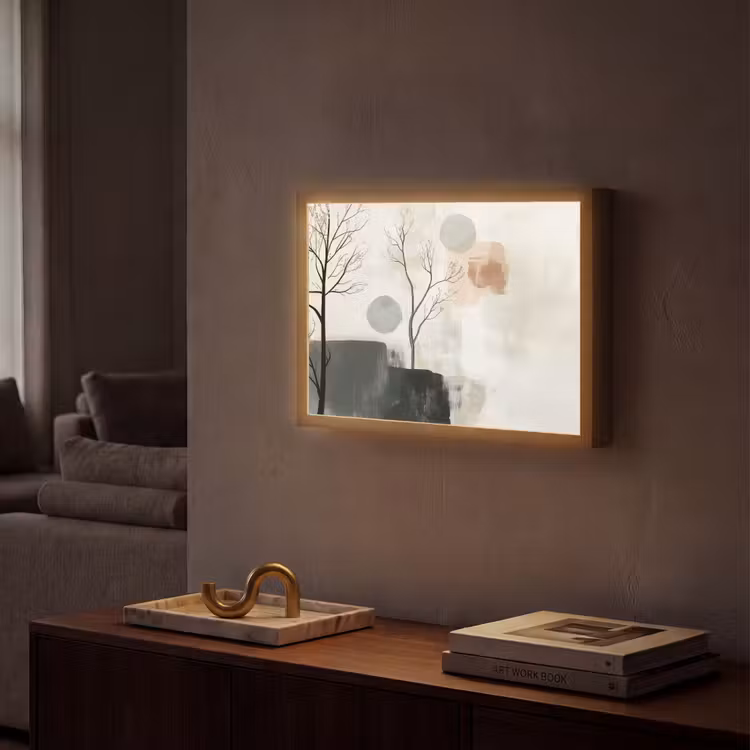 Wabi sabi - Beige - Plant Light Box met batterij (Wandlamp) middel -sfeer1