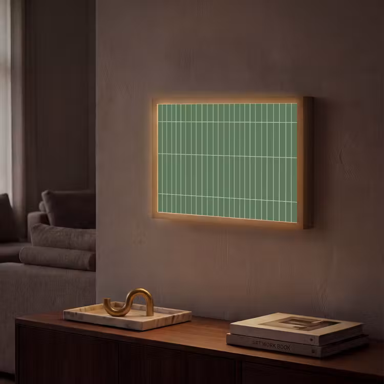 Wandtegel - Verticaal - Donkergroen Light Box met batterij (Wandlamp) middel 907 -sfeer1