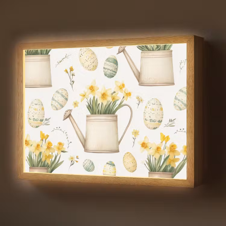 Gieter - Bloemen - Eieren Light Box met batterij (Wandlamp) middel -z3d_website