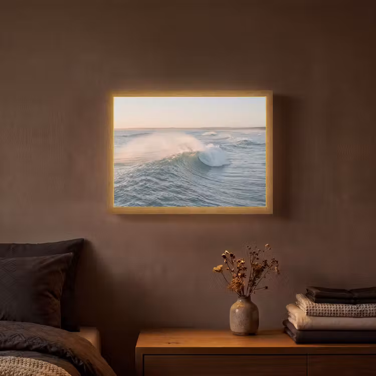 Golf - Zee - Water Light Box met batterij (Wandlamp) middel -sfeer4