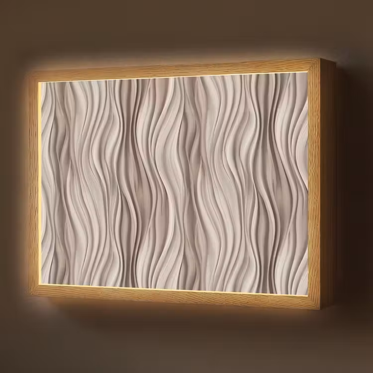 Golven - 3D - Crème Light Box met batterij (Wandlamp) middel 907 -z3d_website