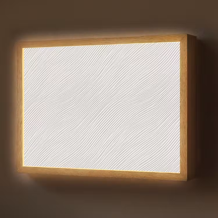 Golven - Ribbels - Wit Light Box met batterij (Wandlamp) middel 907 -z3d_website