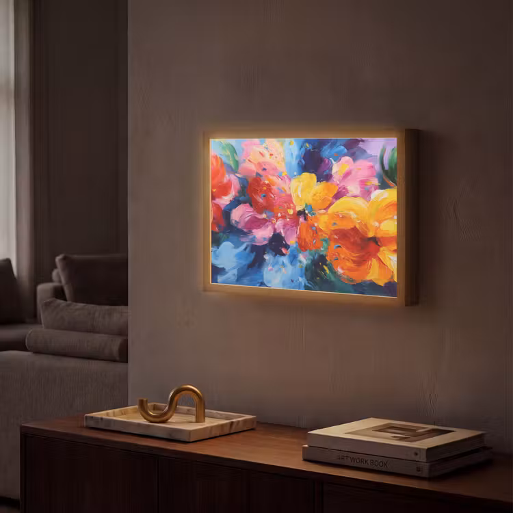 Golvend - Energie - warm Light Box met batterij (Wandlamp) middel -sfeer1
